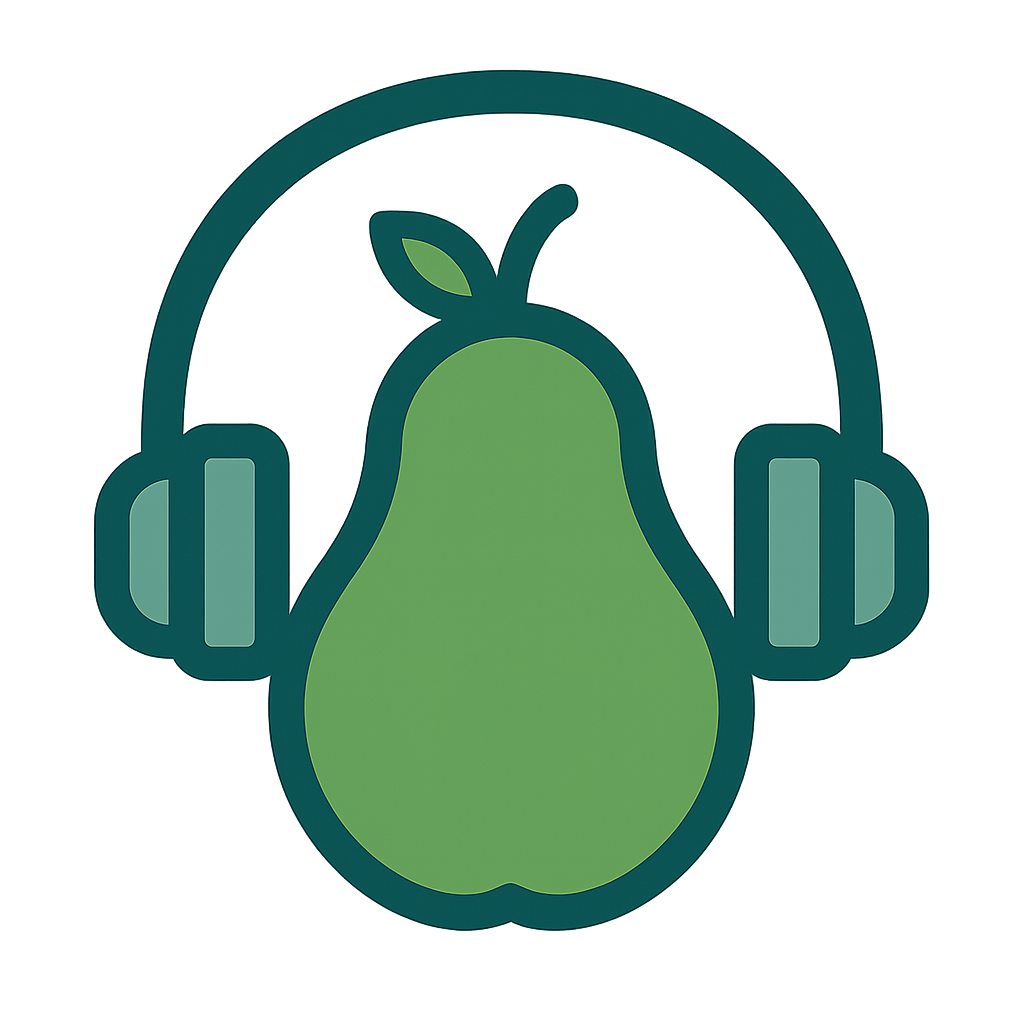 گلابی با هدفون